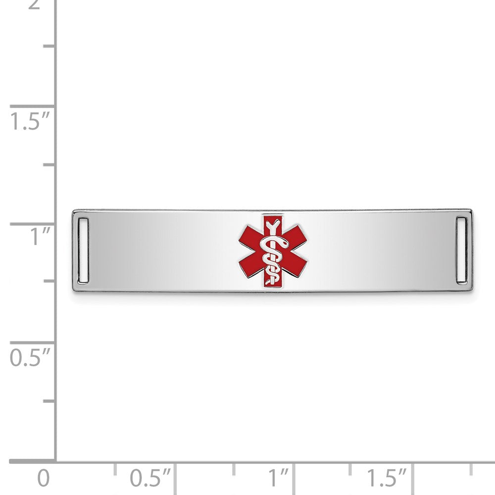 Sterling Silver Rhodium-plated Medical ID Plate