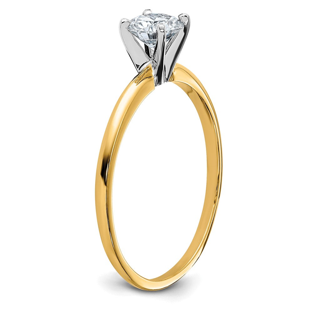 14ktt 1/2ct Lab Grown Diamond VS/SI+ G+ Round Complete Solitaire Eng Ring