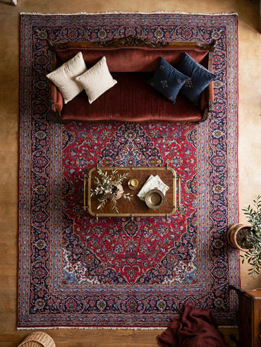 Hand Knotted Persian Vintage Rug, Traditional Wool Area Rug, 12 ft 1 in x 9 ft 4 in, in living room
