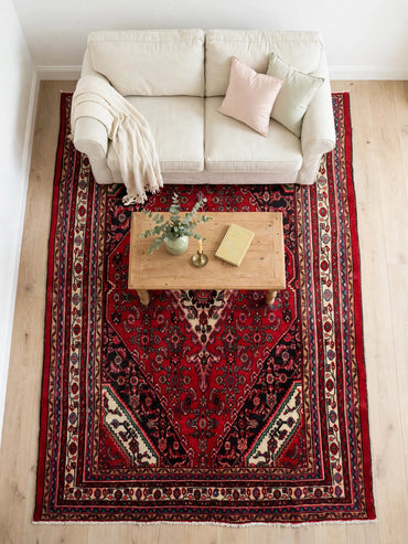 Hand Knotted Persian Vintage Rug, Traditional Wool Area Rug, 10 ft 2 in x 6 ft 6 in, living room view