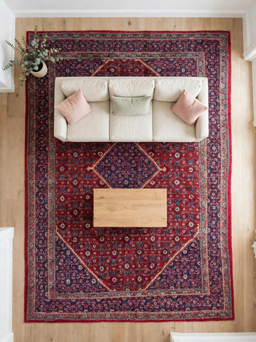 Hand Knotted Persian Vintage Rug, Traditional Wool Area Rug, 13 ft 1 in x 10 ft 0 in, in living room