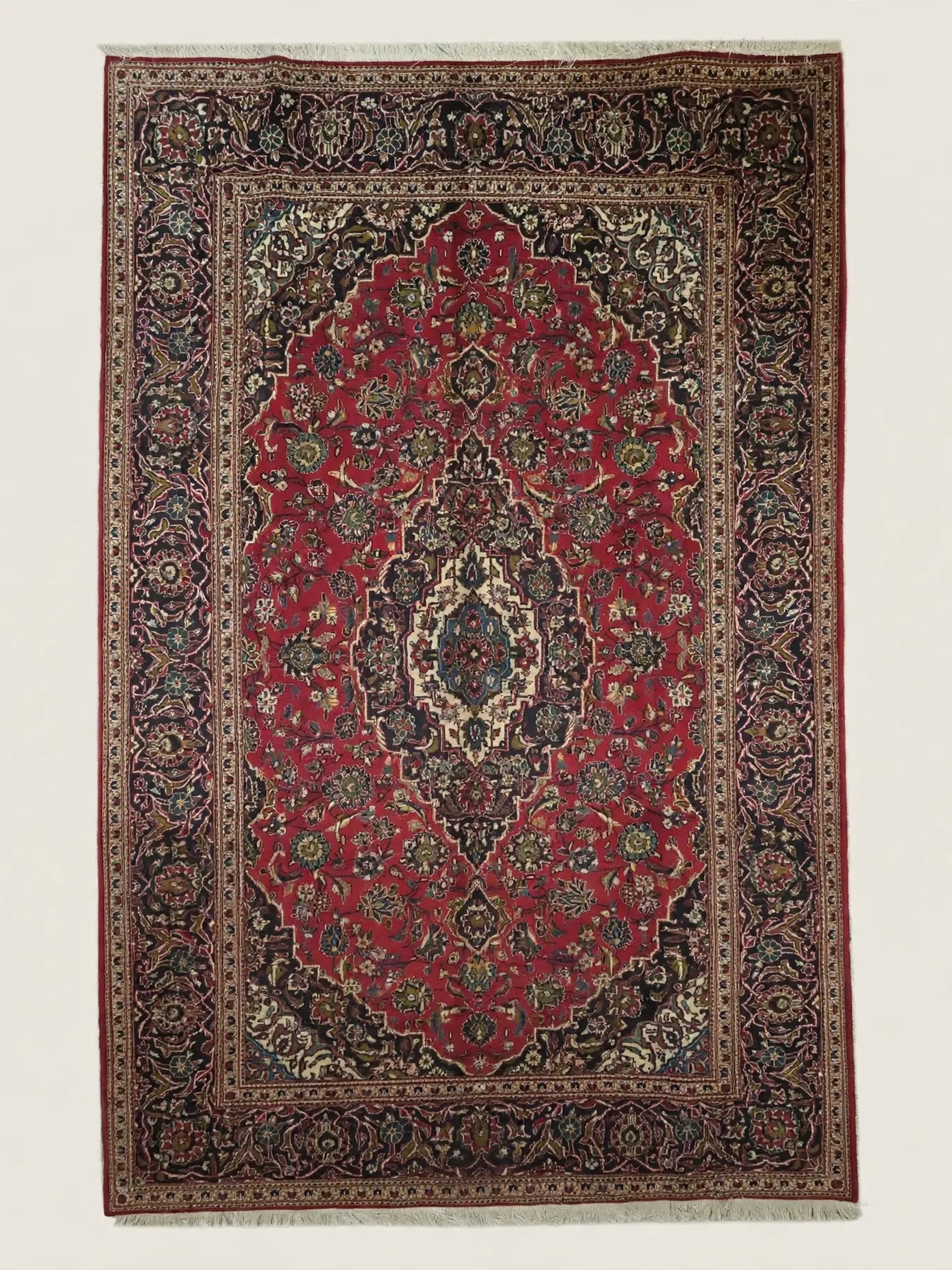 Hand Knotted Persian Ardakan Vintage Rug, Traditional Wool Area Rug, 11 ft 5 in x 8 ft 3 in, flat view