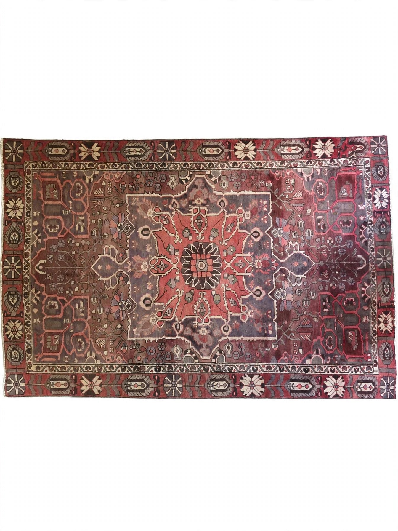 Hand Knotted Persian Vintage Rug, Traditional Wool Area Rug, 19 ft 2 in x 6 ft 11 in, cleaned flat view