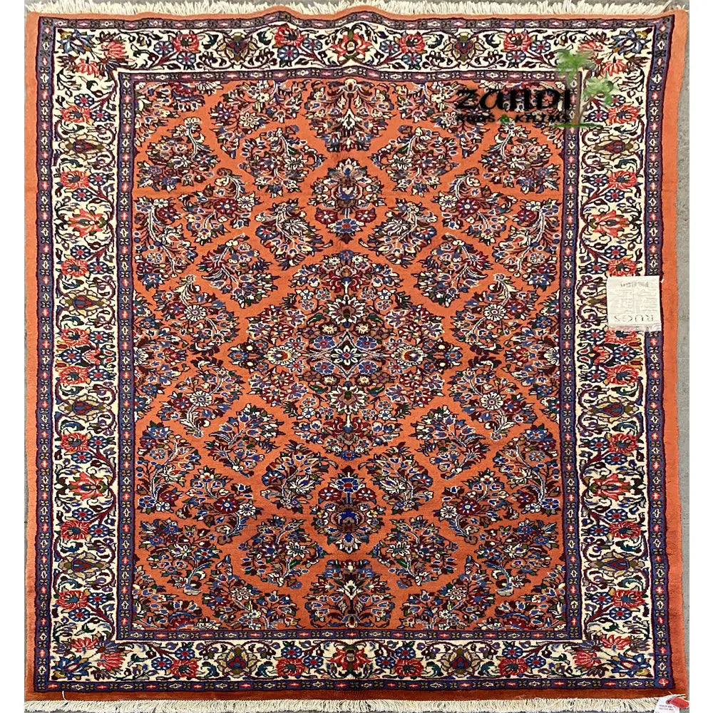 Hand knotted Persian floral design rug size 7'2''x4'4'' RR11504