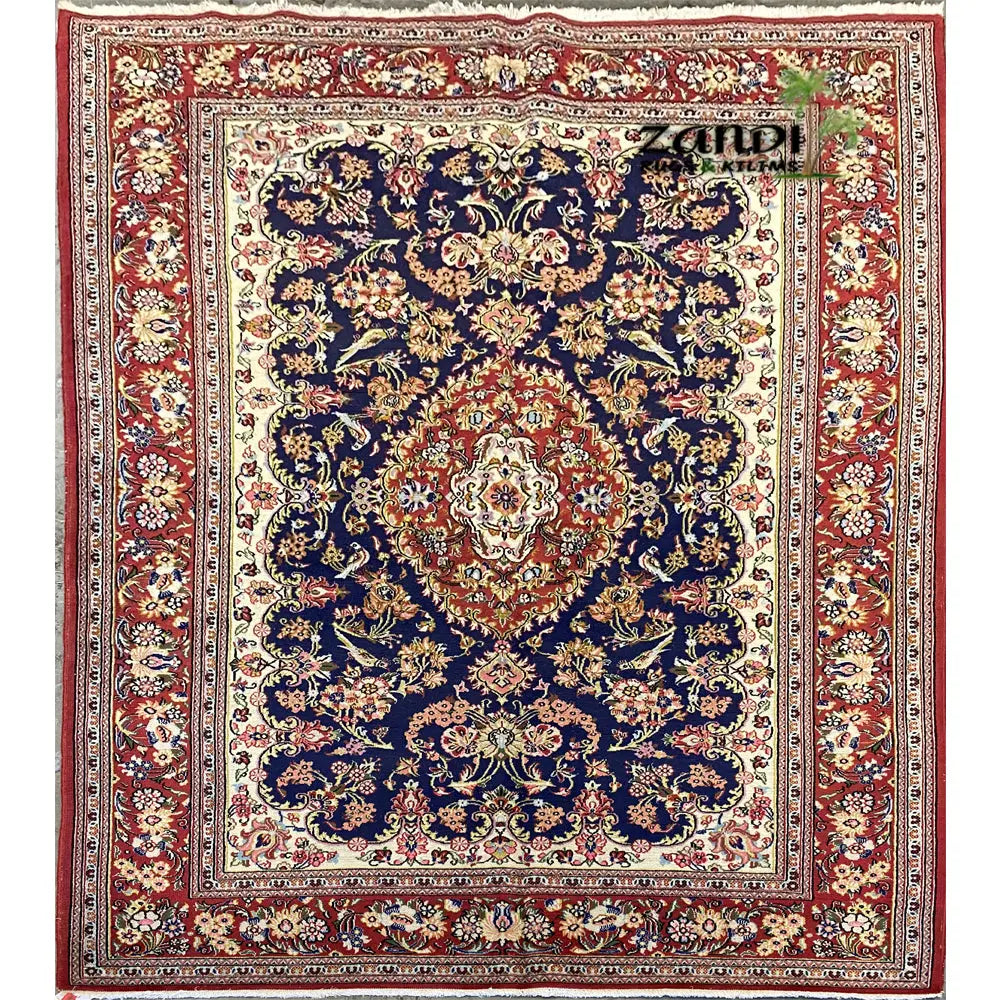 Hand Knotted Persian Ghom Design Rug Size 8'2''X5'3'' Rr11527 zandirugs