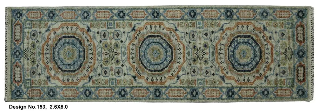 Hand knotted Indian Modern Rug 2'6" x 8'0" ABC Rugs Kilims