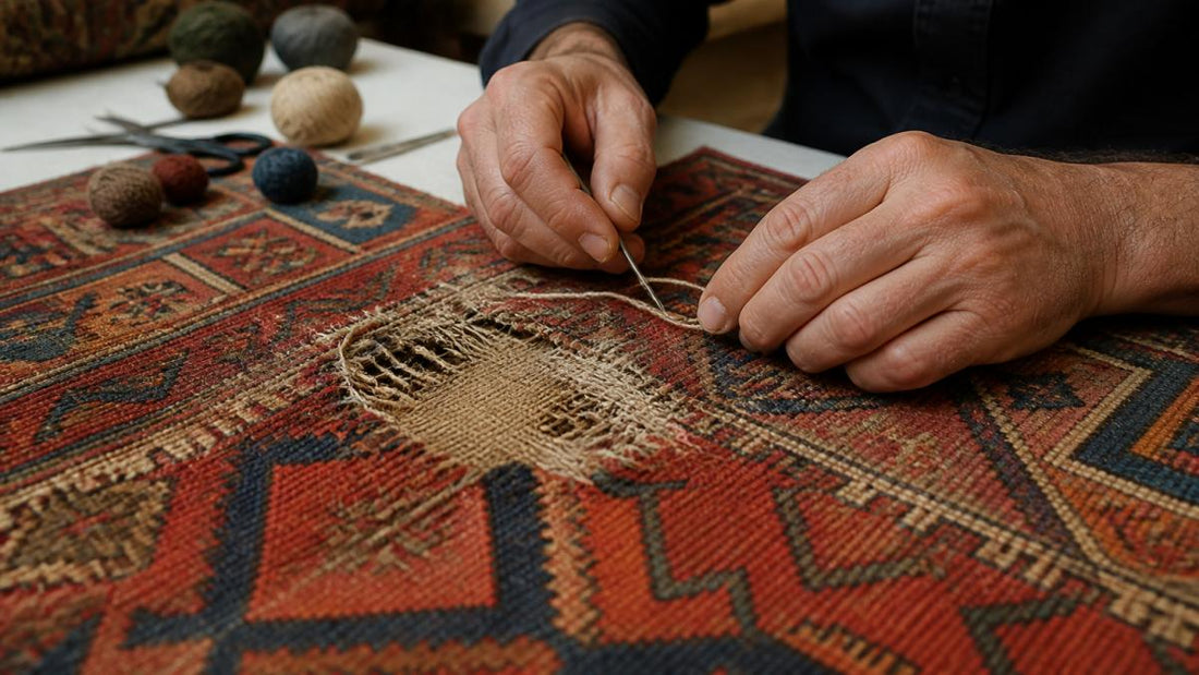 Repairing Damaged Antique Kilim Rugs Professionally