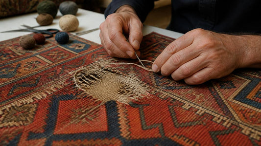 Repairing Damaged Antique Kilim Rugs Professionally