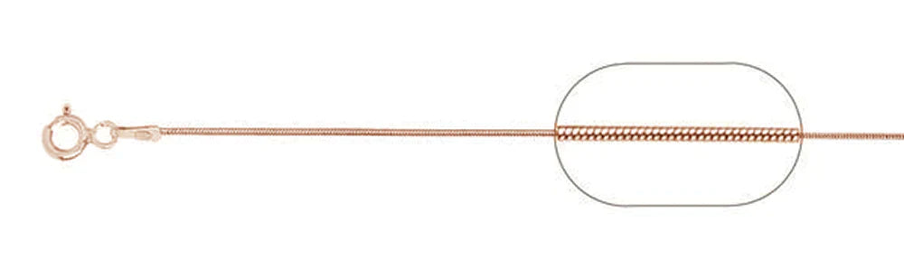 010-8MM Rose Gold Plated Snake Chain .925 Solid Sterling Silver Available In 16"- 22" Inches ABC Rugs Kilims