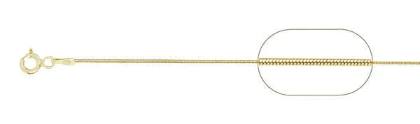 010-.8MM Yellow Gold Plated Snake Chain .925 Solid Sterling Silver Available In 16"- 22" Inches ABC Rugs Kilims