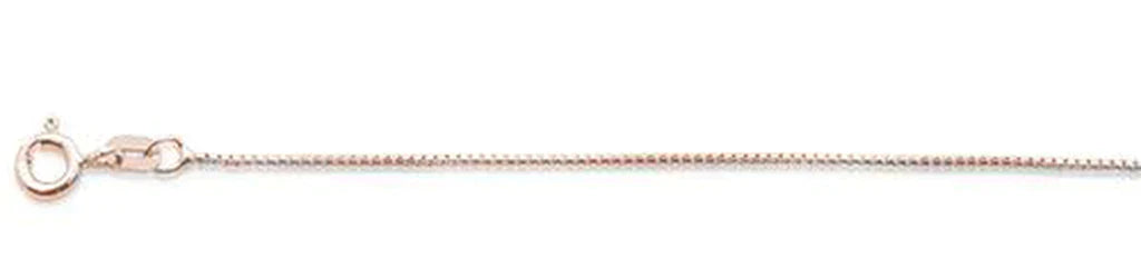 015-.9MM Rose Gold Plated Round Box Chain .925 Solid Sterling Silver Available In 16"- 22" Inches ABC Rugs Kilims