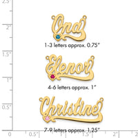 10k Yellow Gold Birthstone Heart Name Plate