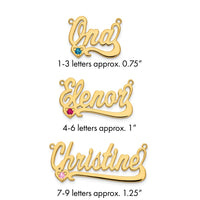 10k Yellow Gold Birthstone Heart Name Plate