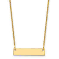 10k Yellow Gold Small Blank Bar Necklace