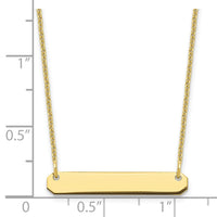 10k Yellow Gold Small Blank Bar Necklace