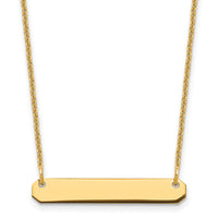 10k Yellow Gold Small Blank Bar Necklace