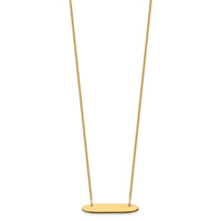 10k  Yellow Gold Small Oblong Blank Bar Necklace