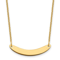 10k Yellow Gold Small Curved Blank Bar Necklace