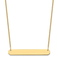 10k Yellow Gold Medium Blank Bar Necklace