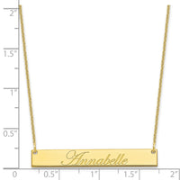 10k Yellow Gold Medium EDWARDIAN SCRIPT Bar Necklace