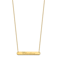 10k Yellow Gold Medium EDWARDIAN SCRIPT Bar Necklace