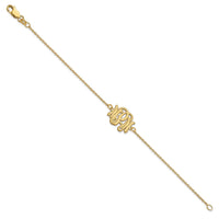 10k Yellow Gold Etched Monogram Bracelet