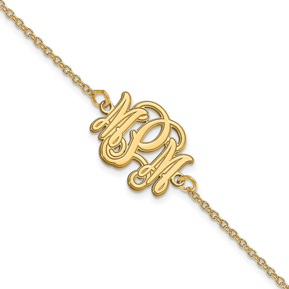 10k Yellow Gold Etched Monogram Bracelet