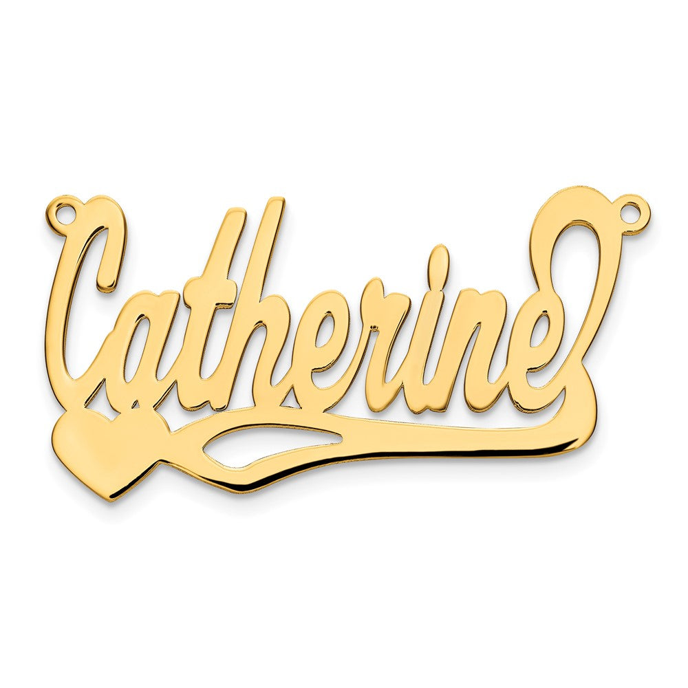 10k Yellow Gold Polished Heart Name Plate
