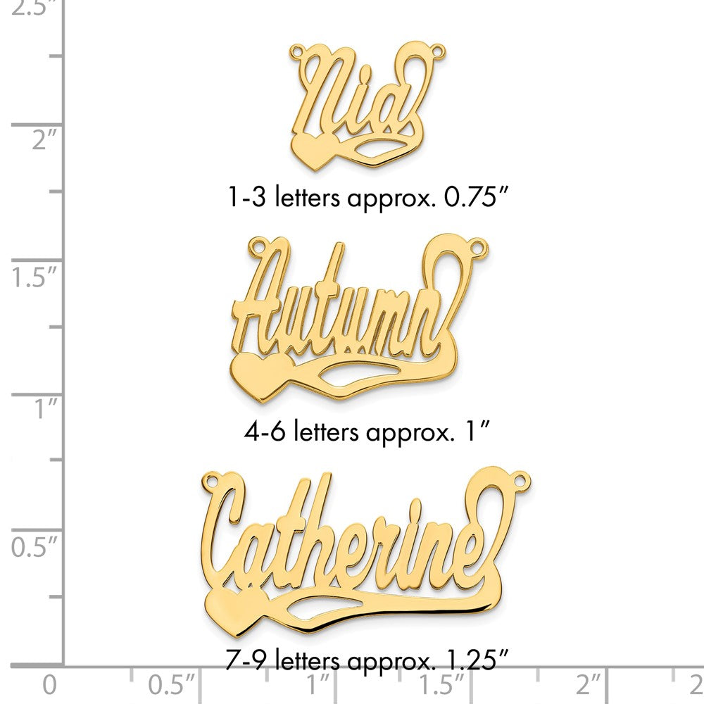 10k Yellow Gold Polished Heart Name Plate