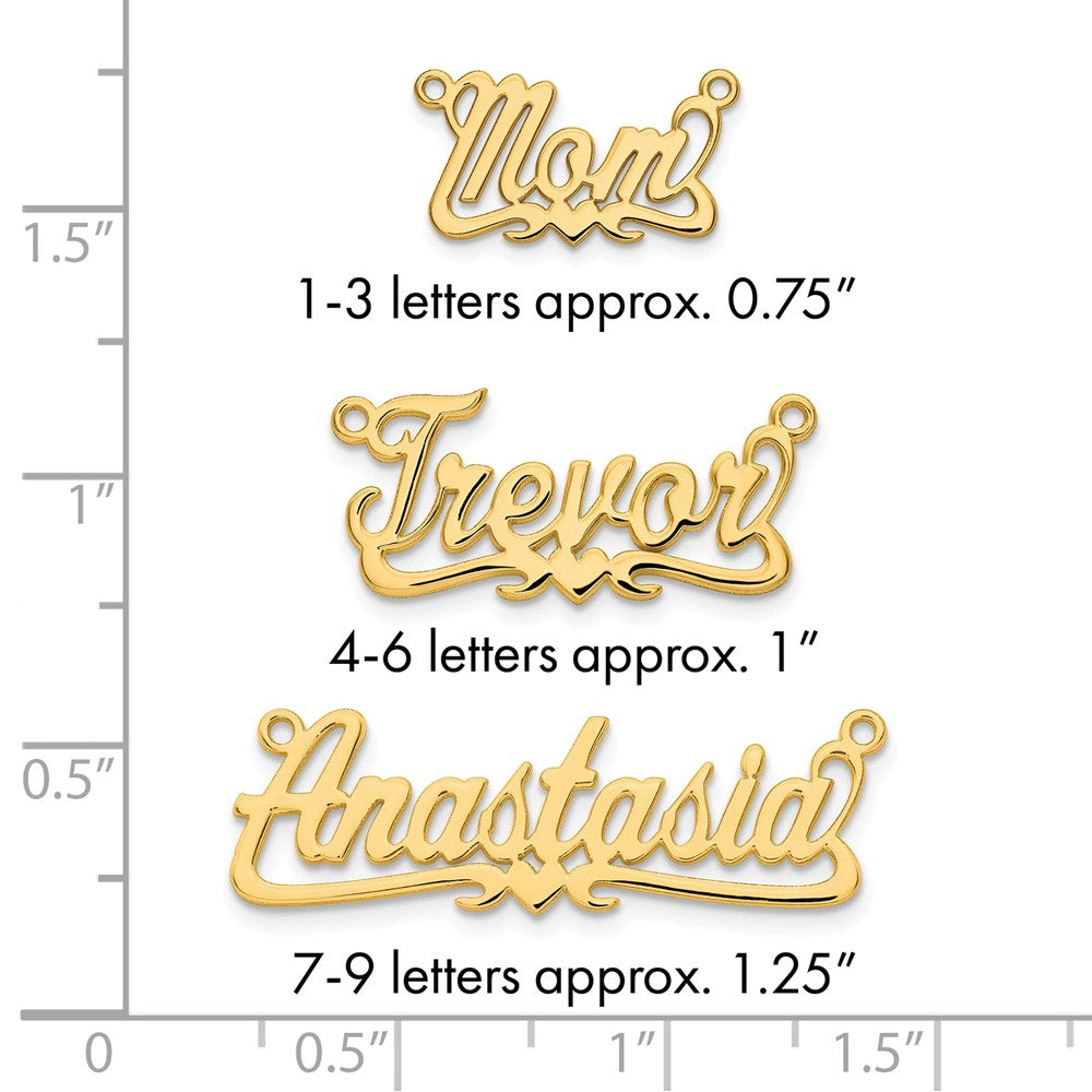 10k Yellow Gold Polished Heart Name Plate