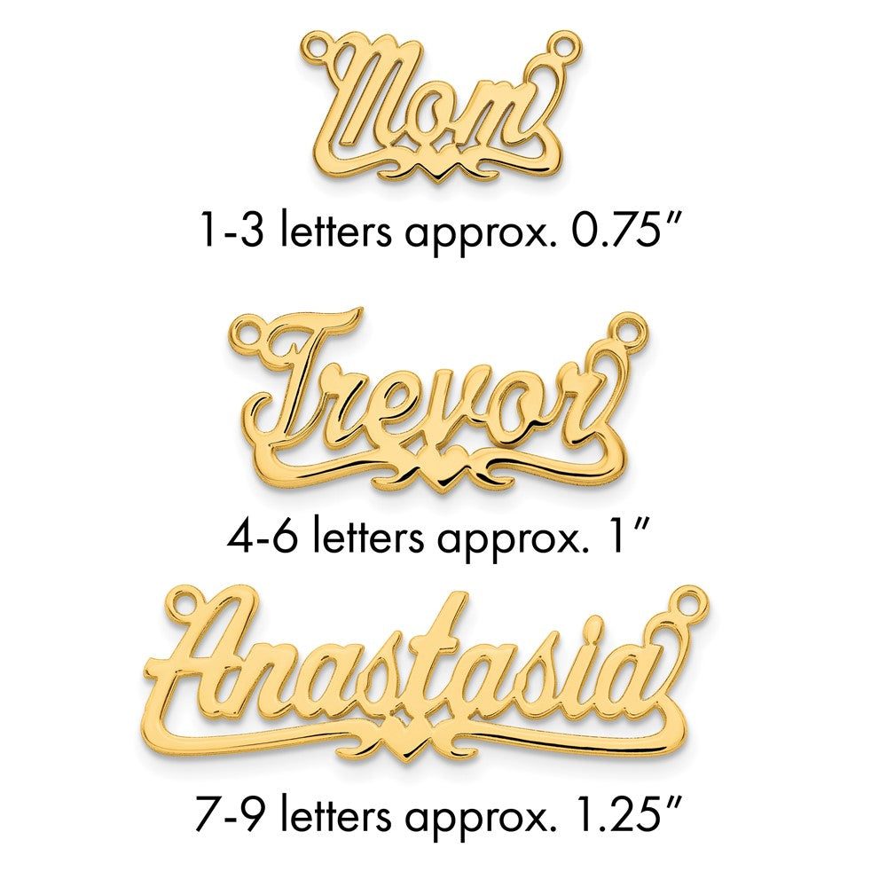 10k Yellow Gold Polished Heart Name Plate