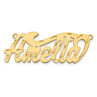 10k Yellow Gold Polished Diamond-cut Name Plate