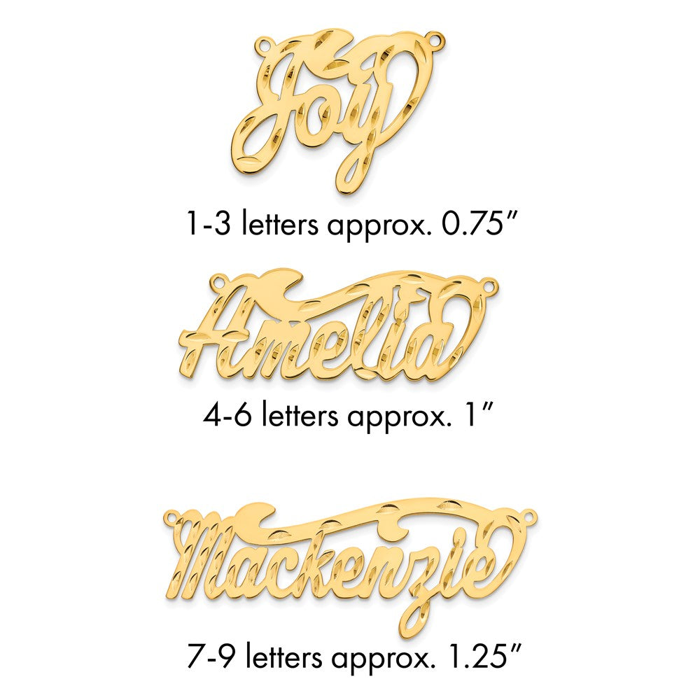 10k Yellow Gold Polished Diamond-cut Name Plate