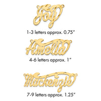 10k Yellow Gold Polished Diamond-cut Name Plate