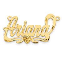 10k Yellow Gold Diamond-cut Heart Name Plate