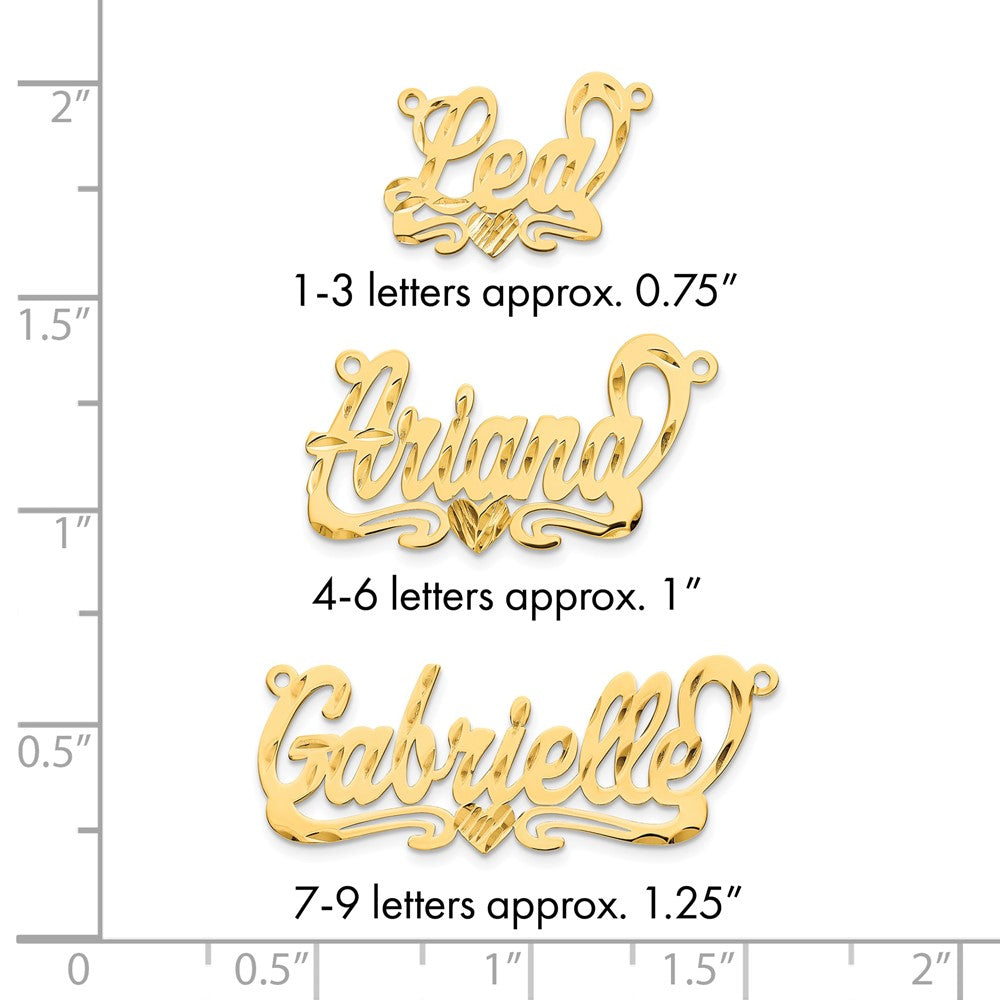 10k Yellow Gold Diamond-cut Heart Name Plate