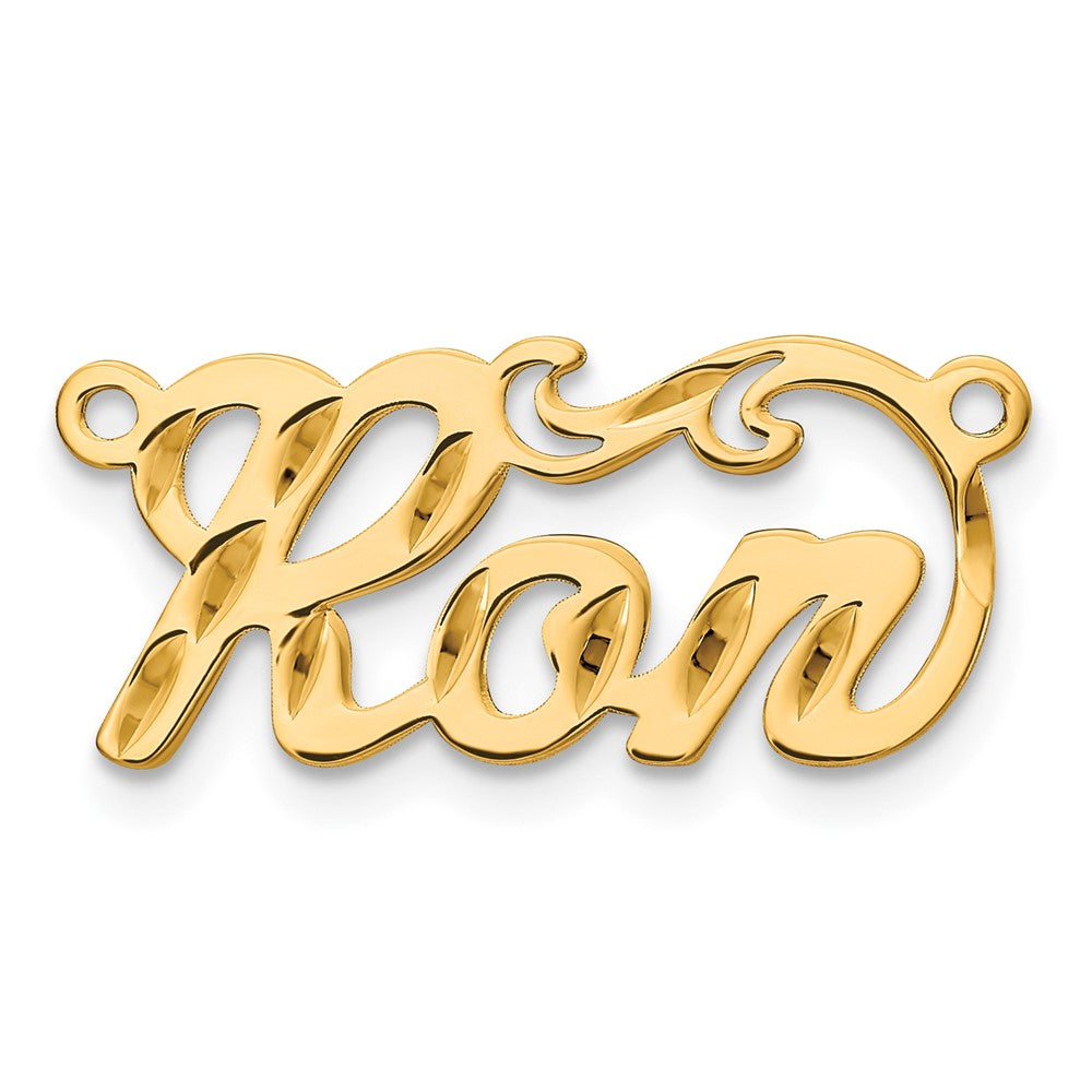 10k Yellow Gold Diamond-cut Name Plate