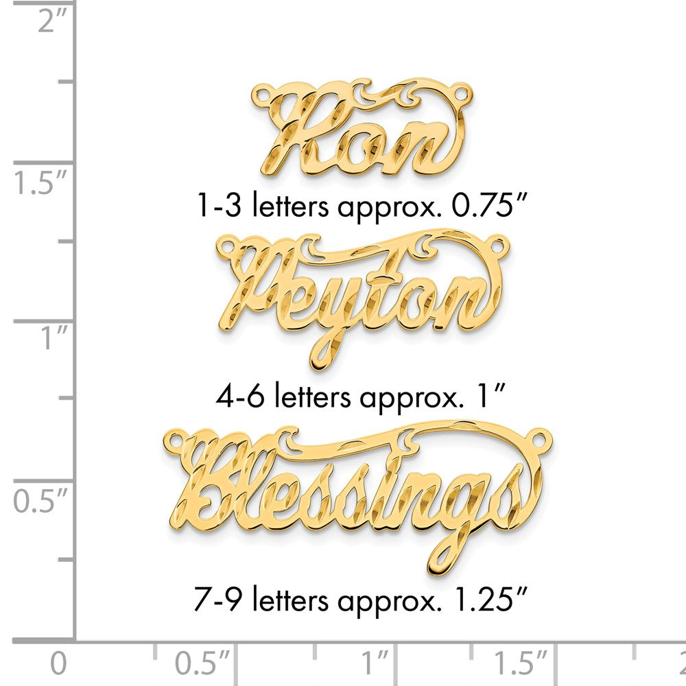 10k Yellow Gold Diamond-cut Name Plate