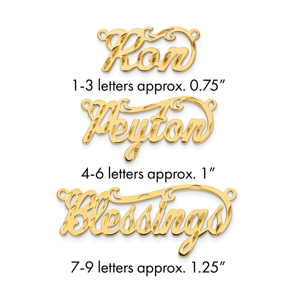 10k Yellow Gold Diamond-cut Name Plate