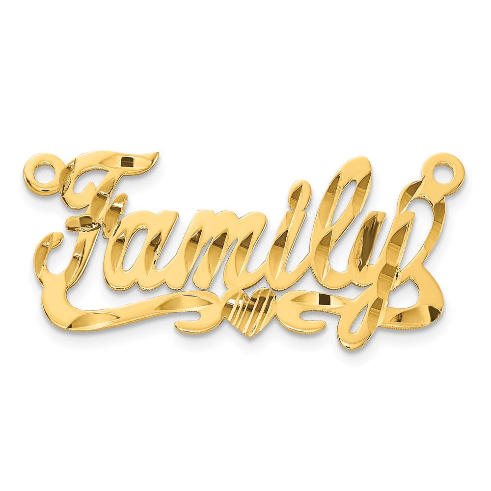 10k Yellow Gold Diamond-cut Heart Name Plate