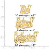 10k Yellow Gold Satin Diamond-cut Heart Name Plate