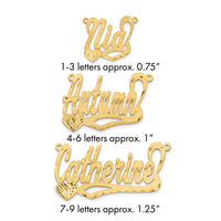 10k Yellow Gold Satin Diamond-cut Heart Name Plate