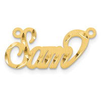 10k Yellow Gold Satin Diamond-cut Name Plate
