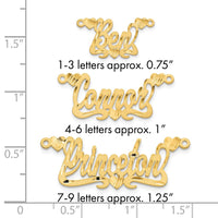 10k Yellow Gold Satin Diamond-cut Hearts Name Plate