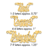10k Yellow Gold Satin Diamond-cut Hearts Name Plate