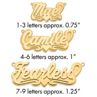 10k Yellow Gold 3D Polished Heart Name Plate