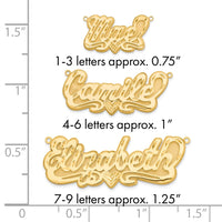 10k Yellow Gold 3D Diamond-cut Heart Name Plate
