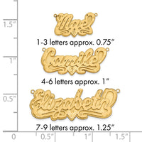 10k Yellow Gold 3D Satin Diamond-cut Heart Name Plate