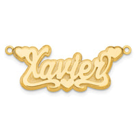 10k Yellow Gold 3D Polished Hearts Name Plate