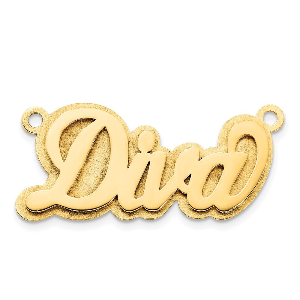 10k Yellow Gold Polished 3D Name Plate